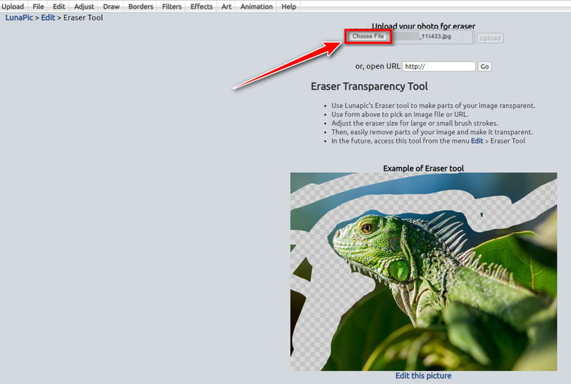 Add Picture to Lunapic Eraser