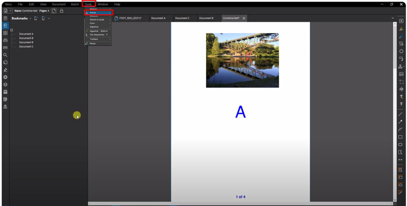 Choose Stamps in Bluebeam