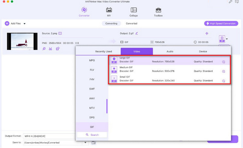 Convert PNG to GIF on Arkthinker Video Converter Ultimate