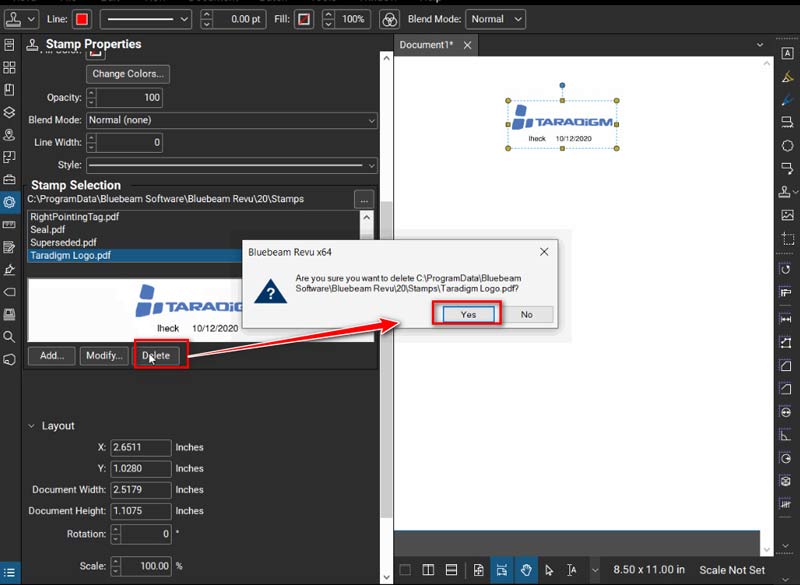 Delete Bluebeam Watermark