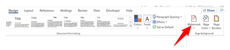 Locate Watermark in Microsoft Word