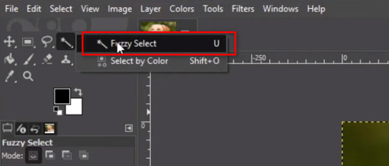 Select Fuzzy Select Tool in GIMP