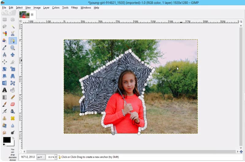 Select Path GIMP