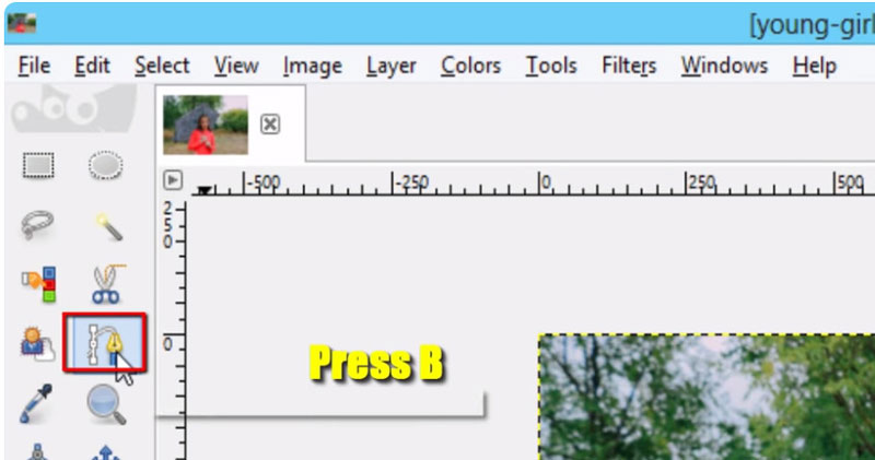 Select Path Tool in GIMP