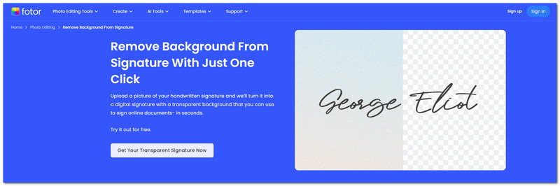 Fotor Background Remover For E-Signature