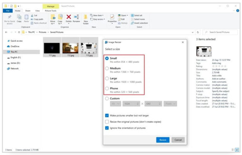 Resize Image on Windows Image Resizer