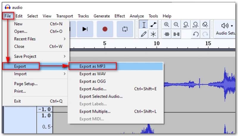 Audacity Export WAV to MP3