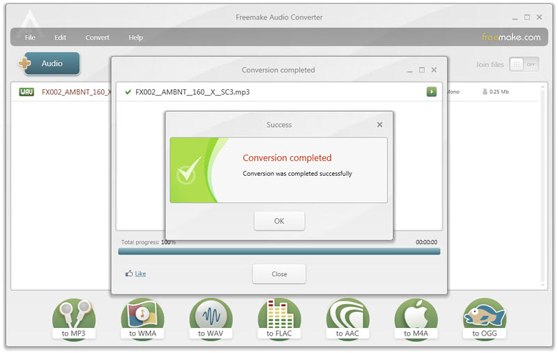 Convert WAV to MP3 in Freemake Video Converter