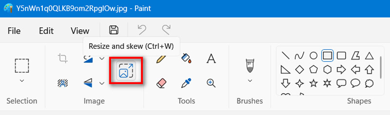 Resize And Sketch in Paint