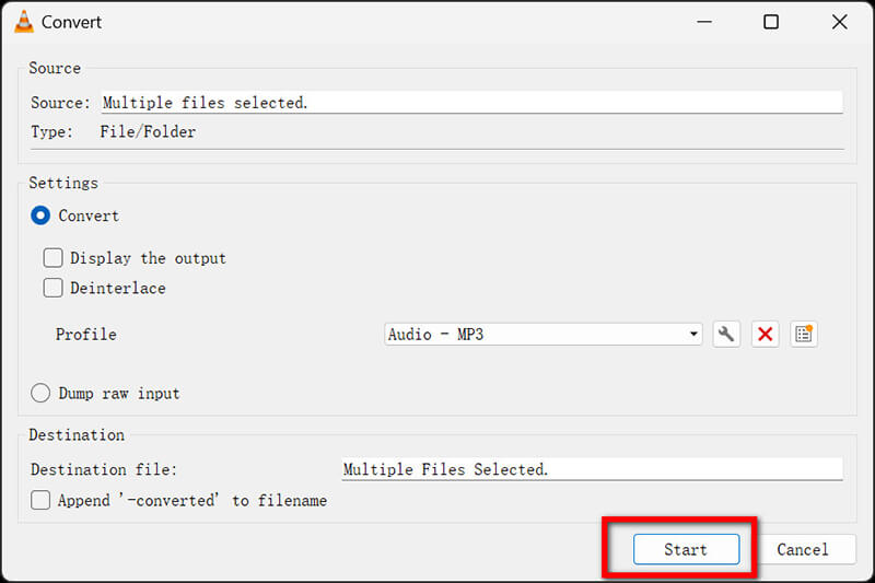 VLC Convert WebM to MP3