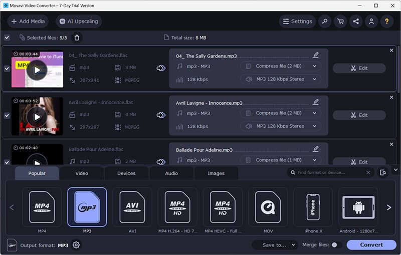 Movavi FLAC to MP3 Converter
