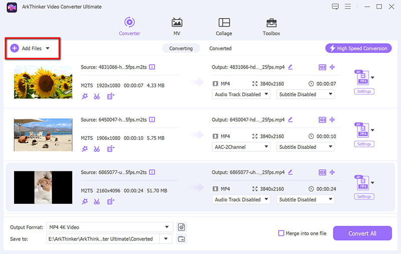 Add M2ts Files