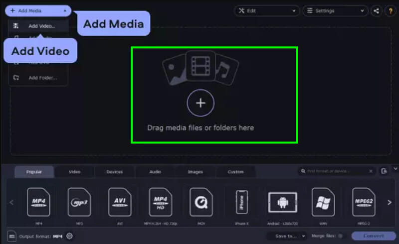 Add Mp4 in Movavi