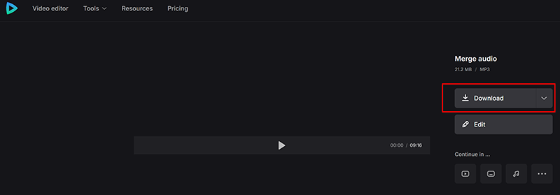 Clideo Export Merged Mp3