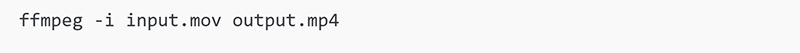 Convert Mov to Mp4 FFmpeg
