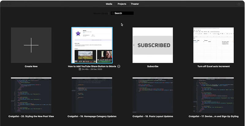 Import Project into iMovie