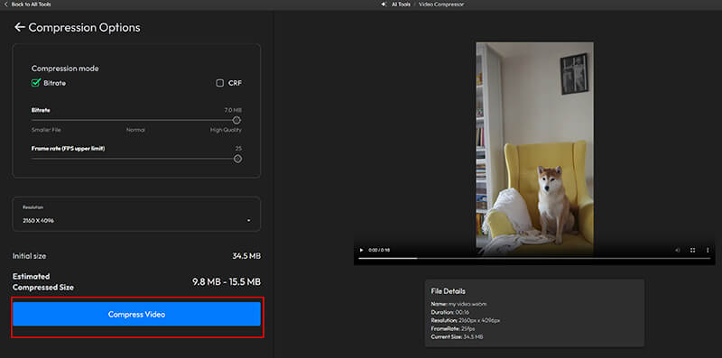 Compress Webm In Flixier