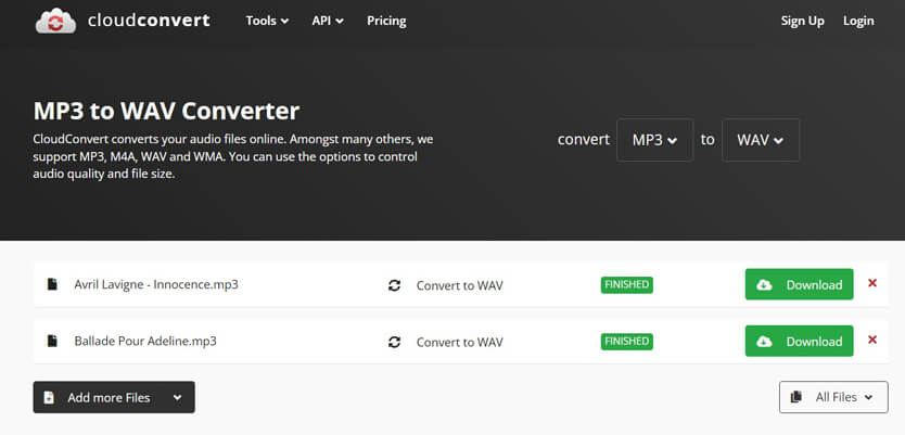 Download WAV In Cloudconvert
