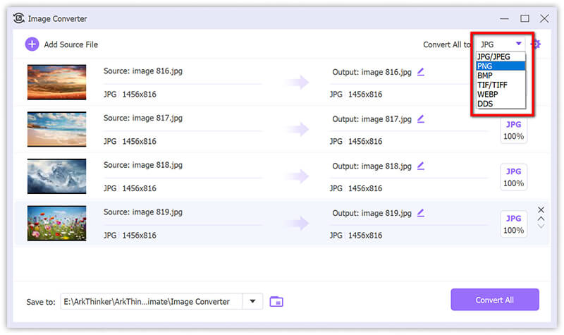 Select Png Output