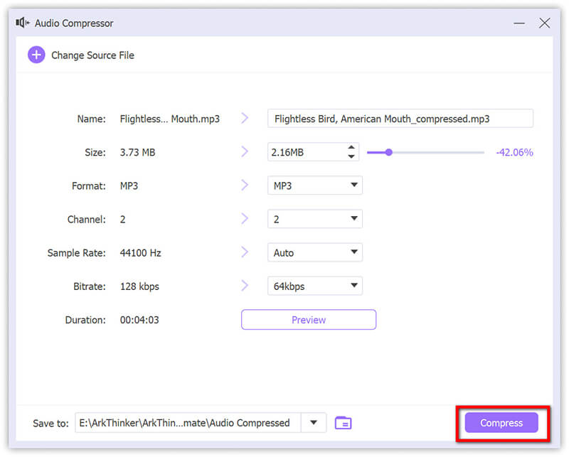 Start Compress Mp3