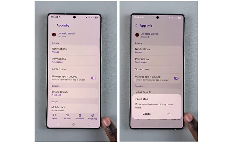 Force Restart Camera on Samsung