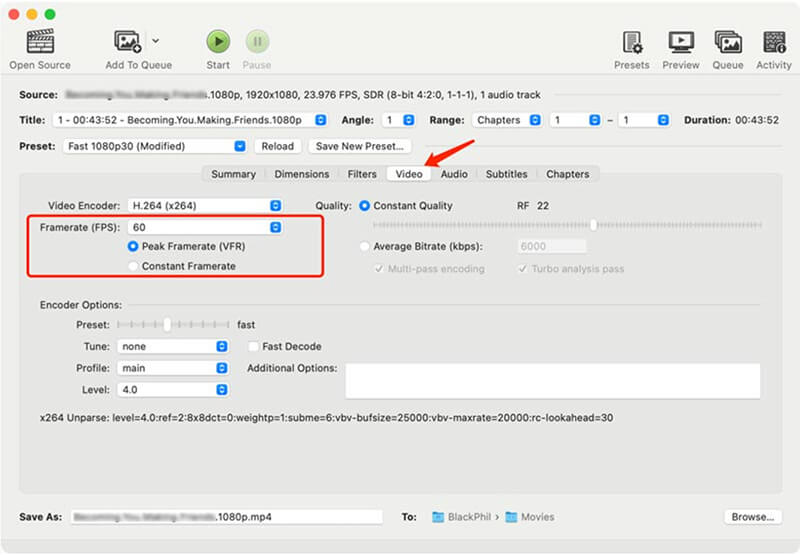 Handbrake Lower Video Fps