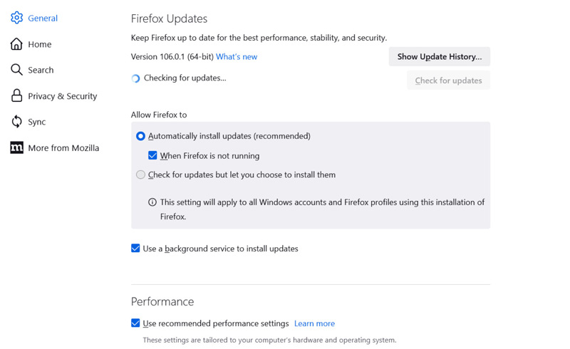 Update Firefox