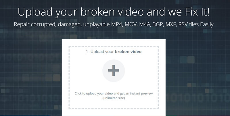 Upload Broken MP4 in Fixvideo
