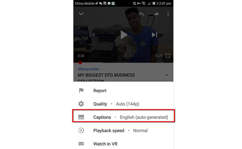 Youtube Captions on Android