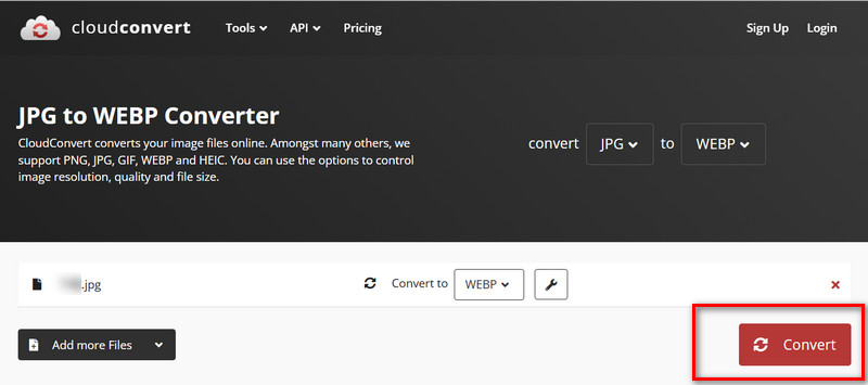 Cloudconvert WEBP