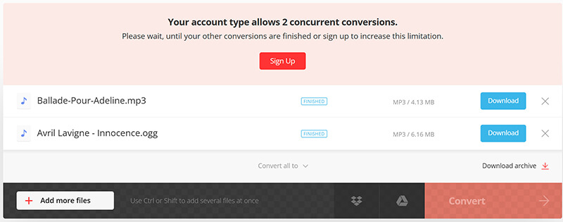 Convert OGGto MP3 Convertio