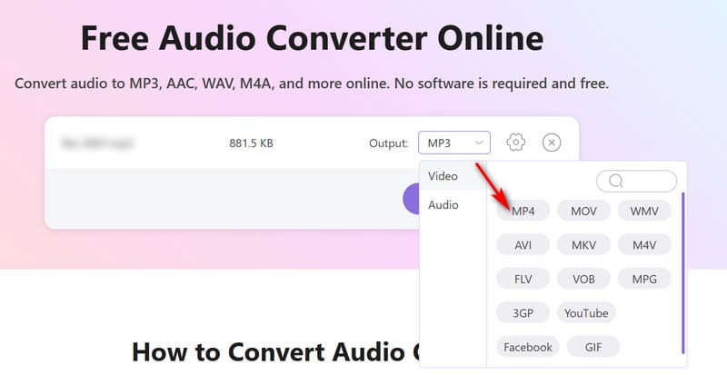 Convert WAV to MP4