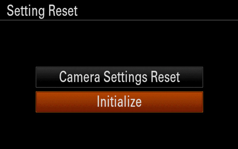 Factory Reset Sony Camera