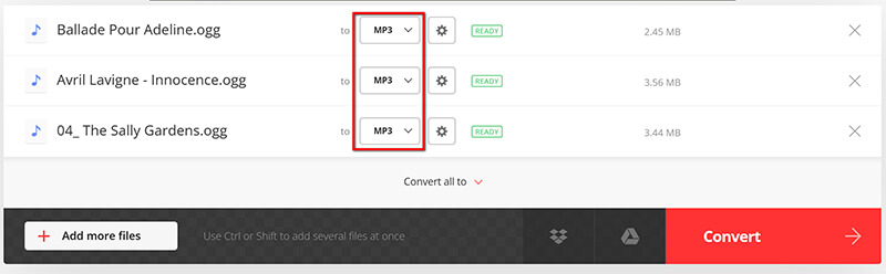Select MP3 Convertio