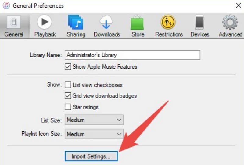 Itunes Import Settings