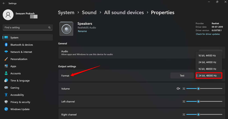 Switch Netflix Sound Settings