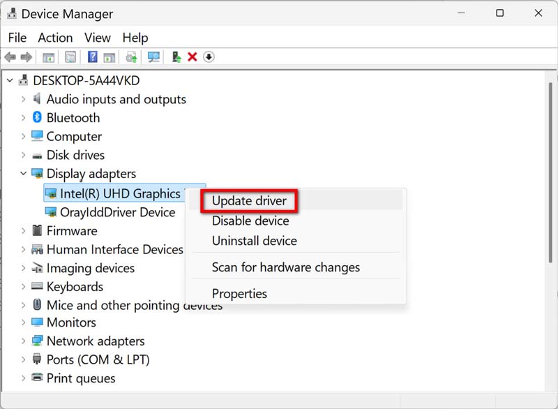 Update Graphics Drivers